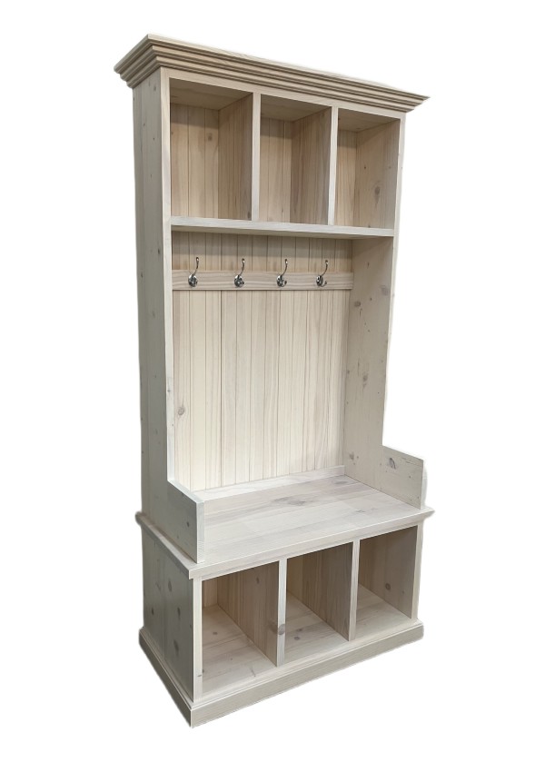 Mudroom Stand with raw seat